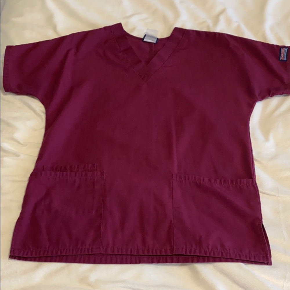 Maroon Scrub Top